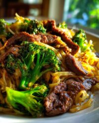 beef broccoli noodle stir fry