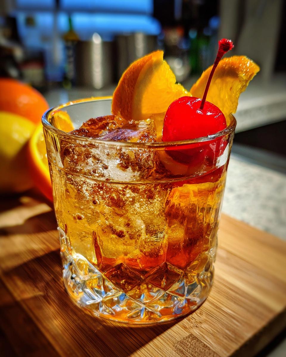 cinnamon bourbon old fashioned cocktail recipe - detail 1