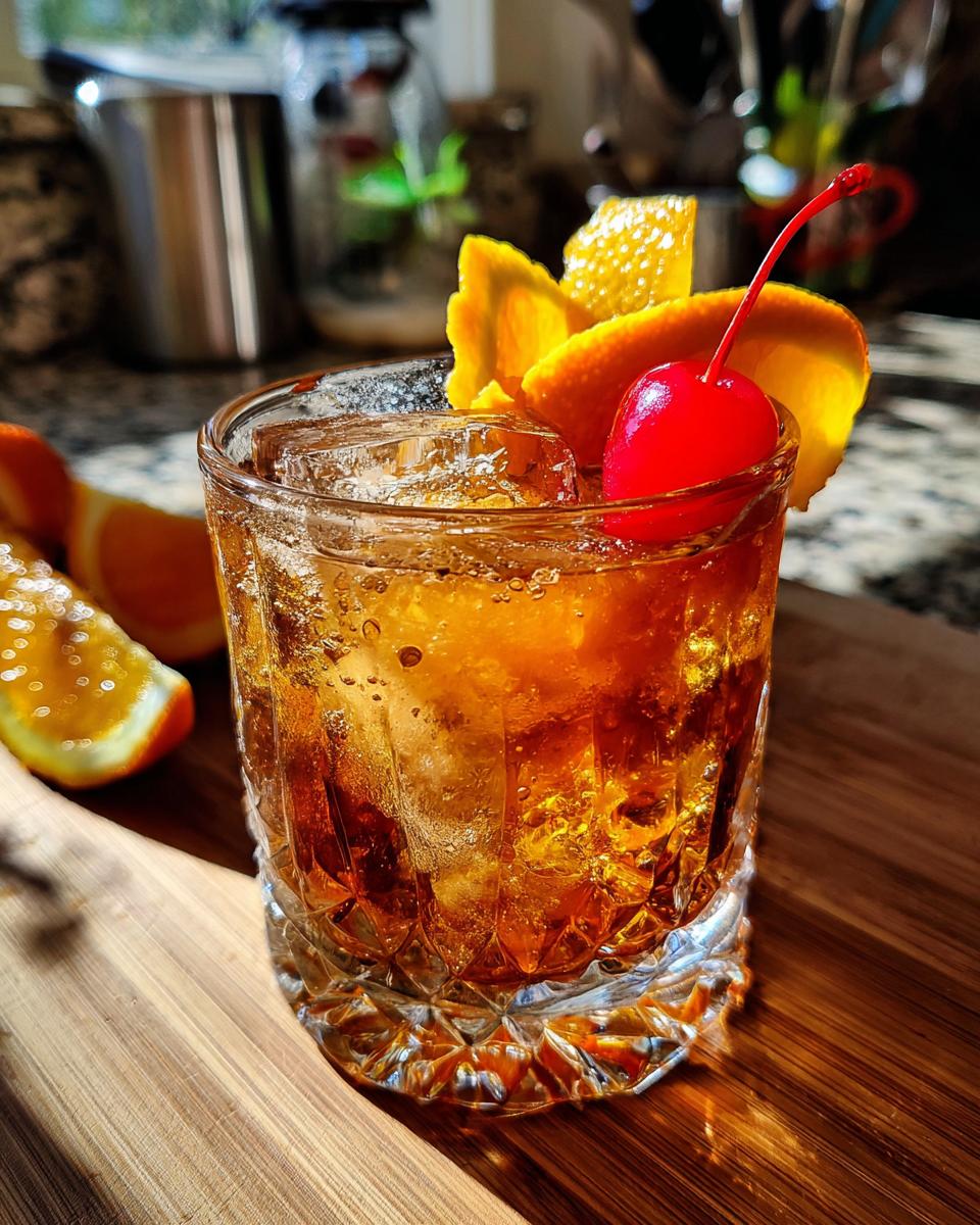 cinnamon bourbon old fashioned cocktail recipe - detail 2