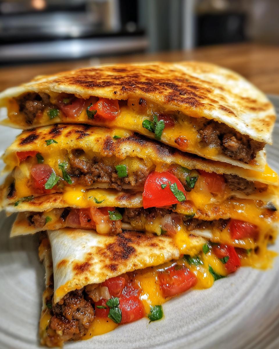 cheeseburger quesadilla - detail 1