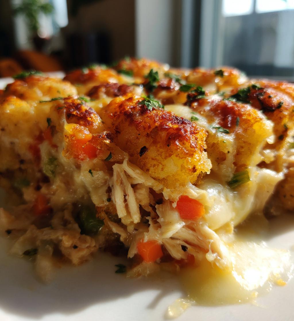 chicken tater tot casserole - detail 1