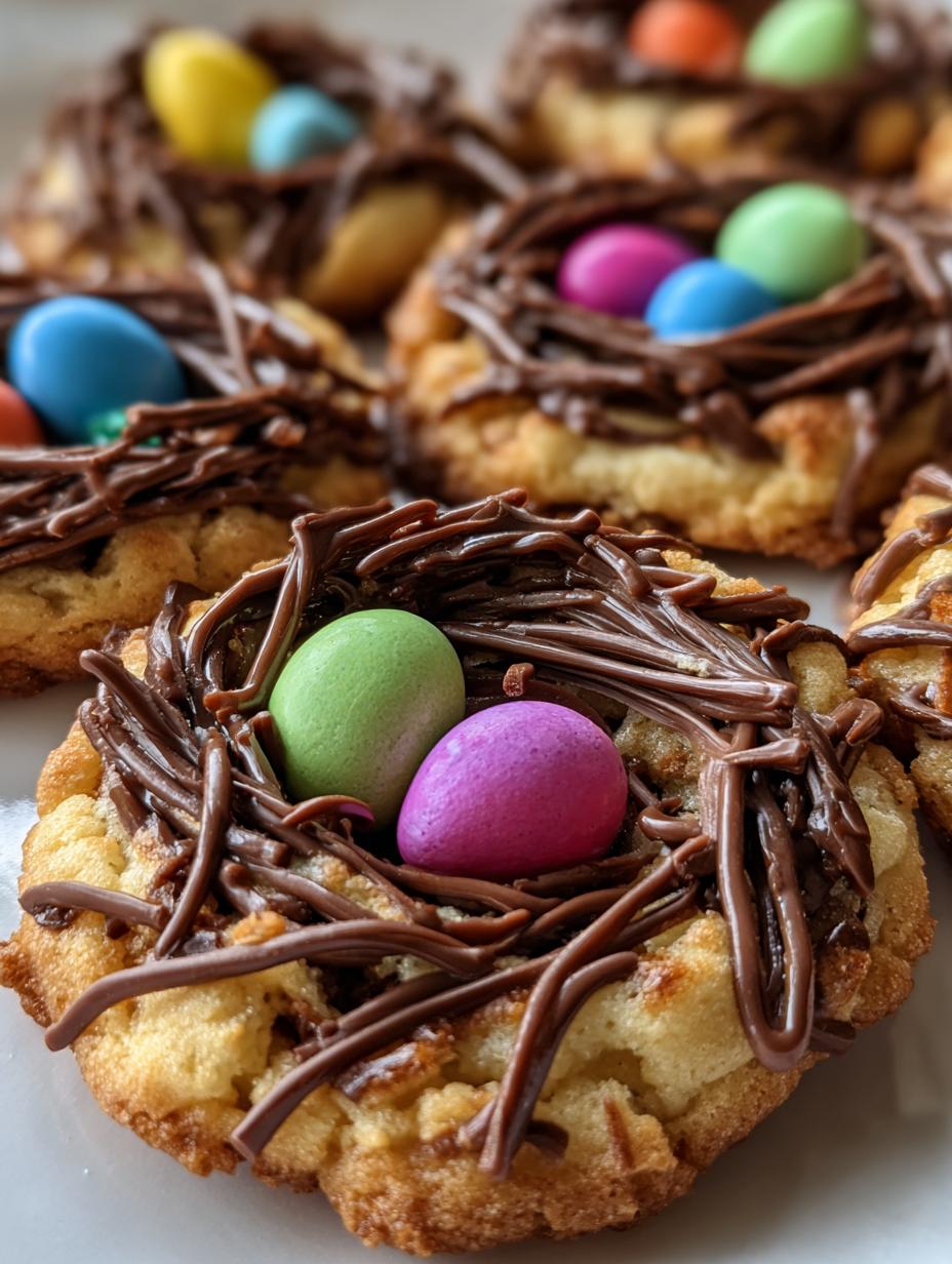 easter birds nest cookies - detail 1