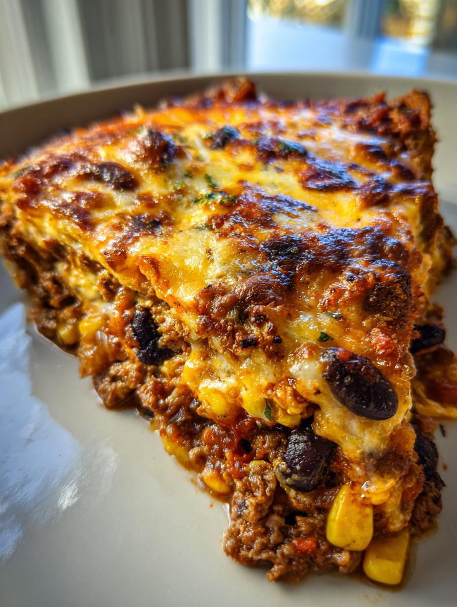 ground beef enchilada casserole - detail 1