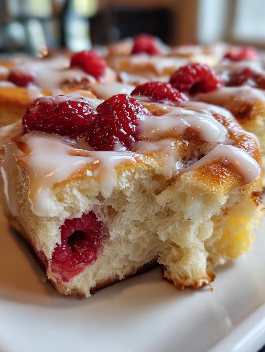 raspberry cinnamon rolls - detail 1